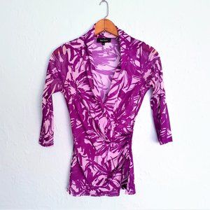 KAREN KANE Surplice Mesh Top